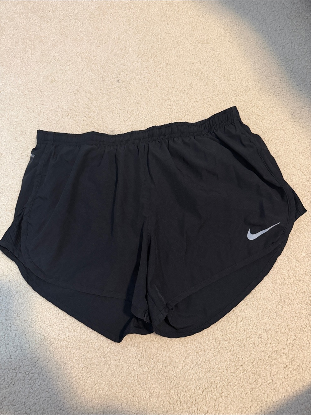 Nike Black Women's Running Shorts with Silver Swoosh